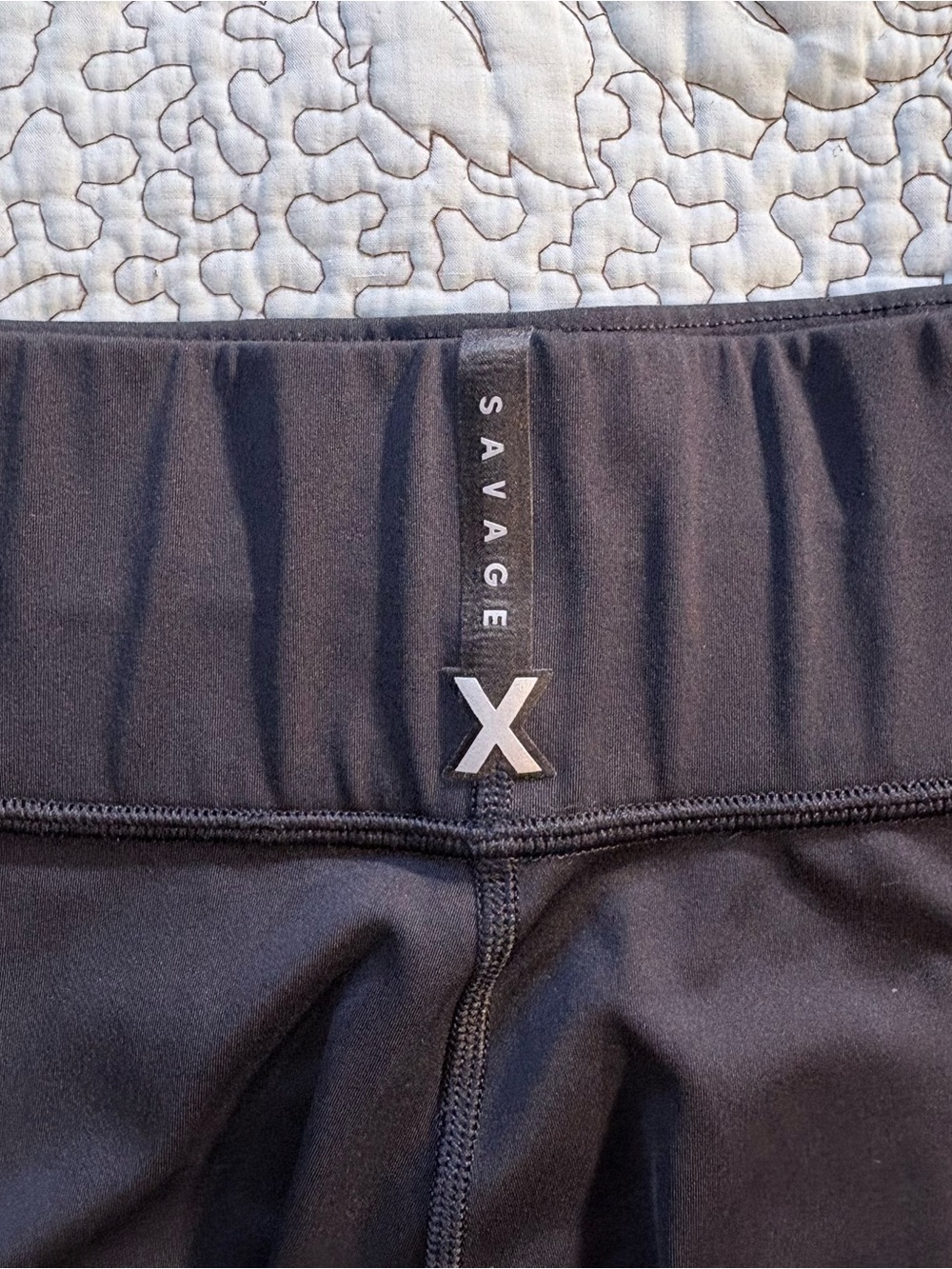 Savage X Fenty Sport High-Waist Pocket Leggings Black Logo Size L (12-14) 💚 - Picture 10 of 11